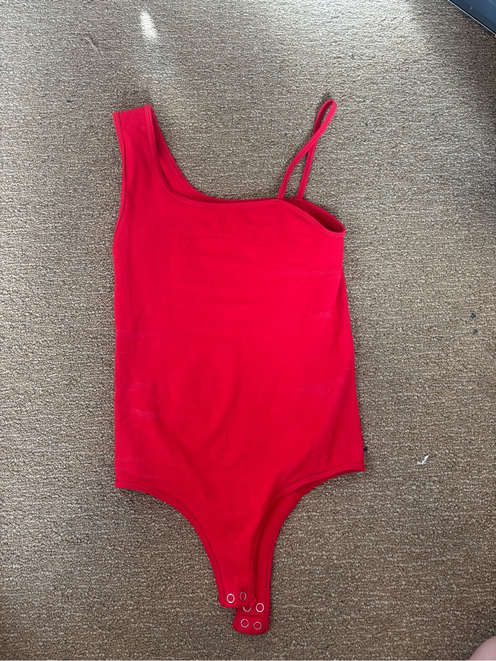 Asymmetric One-Shoulder Red Women's Tank Top